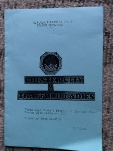 Womens football programme Chester City v Trafford Ladies 1999 North West Div.Cup for sale on Ebay