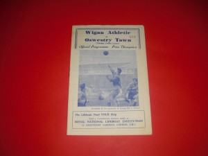 1963/64 WIGAN V OSWESTRY TOWN CHESHIRE COUNTY LEAGUE for sale on Ebay