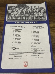 1980/81 Crystal Palace CARDIFF CITY   RESERVES Football Programme for sale on Ebay