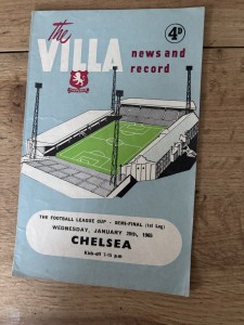 1965 LEAGUE CUP SEMI FINAL 1st LEG ASTON VILLA V CHELSEA PROGRAMME 29/1/65 for sale on Ebay