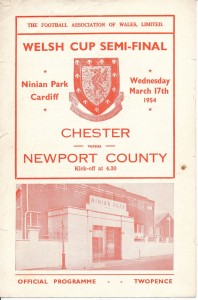 WELSH CUP SEMI FINAL 1954 Chester v Newport County @ Cardiff City for sale on Ebay