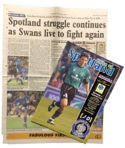 2002/03 Rochdale v Swansea City, 26 Apr 2003, + newspaper report  for sale on Ebay