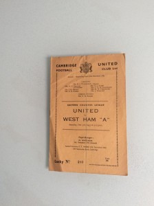 CAMBRIDGE UNITED V WEST HAM UNITED A TEAM 03.10.1953 EASTERN COUNTIES LEAGUE for sale on Ebay