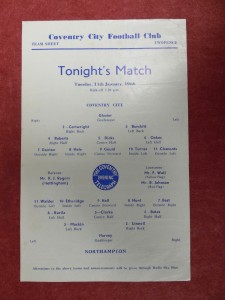 COVENTRY CITY v NORTHAMPTON T | 1965/1966 | RESERVES | 11 JAN 1966 | UK FREEPOST for sale on Ebay
