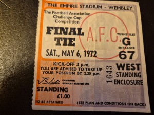 1972 F A Cup Final Ticket - Arsenal allocation for sale on Ebay
