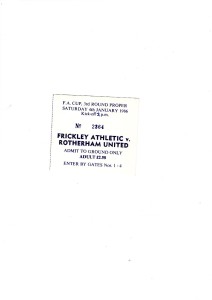 Ticket Frickley Athletic v Rotherham United  FA Cup  3rd Round  1985/86 for sale on Ebay