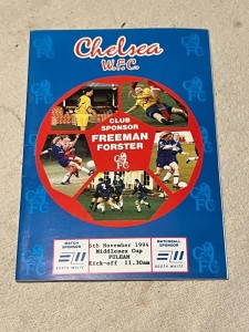 1994 Women's football programme Middlesex Cup Chelsea Ladies v Fulham Ladies for sale on Ebay