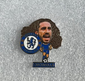 Chelsea Fc -  “CUCURELLA “ figure pin Badge for sale on Ebay