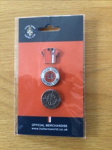 Luton town football Club Official Merchandise Retro 3 Pin badges for sale on Ebay