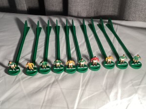 10 used Subbuteo -style table football goalkeepers for sale on Ebay