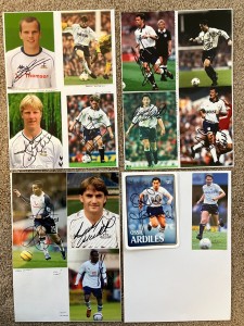 13 hand signed photographs of former Tottenham Hotspur footballers for sale on Ebay
