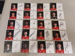 Manchester United SIGNED Club Cards 25/26 x 20 Premier League Mbeumo Cunha Sesko for sale on Ebay