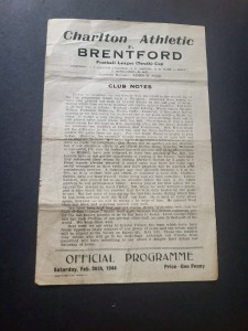Charlton Athletic v Brentford Football League (South) Cup (NB) 1943/44 F/Post for sale on Ebay