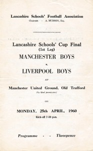 MANCHESTER UNITED Boys v Liverpool (Lancashire Schools Cup Final) 1959/1960 for sale on Ebay