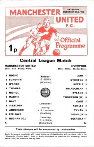 Manchester United Reserves v Liverpool (Central League) 1973/1974 for sale on Ebay