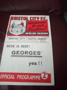 Bristol city v Nottingham forest 1949 50 football program for sale on Ebay