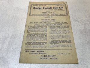 Reading v Cardiff City 1945/46 Football League South 4 Pager - 22nd Dec 1945 for sale on Ebay