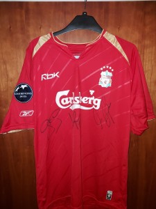 Liverpool 2005/06 Home Shirt Gerrard 8 Champions League M – Signed (No COA) for sale on Ebay
