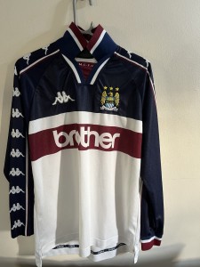 Kappa Original Manchester City Away Shirt 1997/98 Medium Long Sleeve. for sale on Ebay