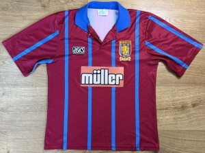ORIGINAL ASTON VILLA 1993/95 Home Football Shirt MEDIUM ASICS Rare for sale on Ebay