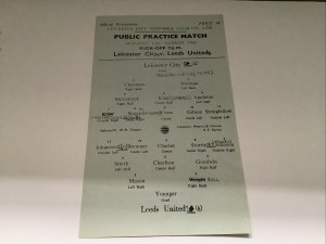 LEICESTER CITY V LEEDS UTD FOOTBALL PUBLIC PRACTICE MATCH (COPY) PROGRAMME 1962 for sale on Ebay