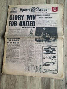 1977 FA CUP FINAL LIVERPOOL V MANCHESTER UNITED SPORTS ARGUS  PINK NEWSPAPER for sale on Ebay