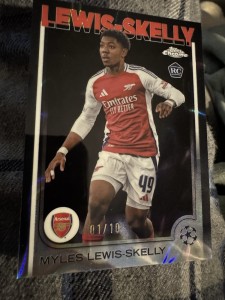 Topps 2024-25 Chrome Logofractor Myles Lewis-Skelly RC Black #1/10 Arsenal for sale on Ebay