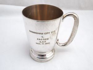 SILVER PLATED TROPHY / FOOTBALL MUG BIRMINGHAM CITY FC ZAGREB Z.N.R. 1956 for sale on Ebay