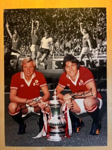 Greenhoff & Pearson Signed 16x12 Photo Montage Manchester United 1977 FA Cup COA for sale on Ebay