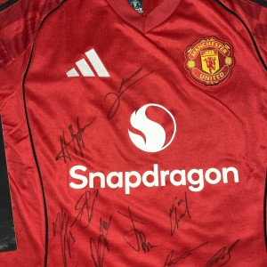Manchester United Signed 25/26 Football Shirt COA squad signed by 17 for sale on Ebay