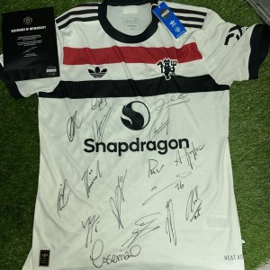 Manchester United 24/25 Home Shirt Signed by squad  club COA signed by 15 for sale on Ebay