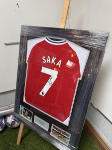 Bukayo Saka Hand Signed And Framed Arsenal Football Shirt With COA for sale on Ebay