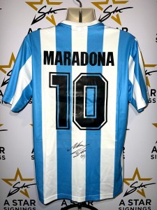 Diego Maradona HAND SIGNED 1986 World Cup Argentina Home Shirt With COA! for sale on Ebay
