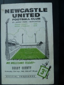 NEWCASTLE UNITED  v  Derby County  62/3. for sale on Ebay