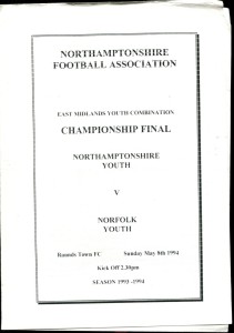 Northamptonshire v Norfolk 08/05/94 East Mids. Youth Combination for sale on Ebay