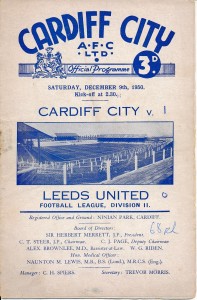 Cardiff City v Leeds United 1950/1951 - includes original newspaper match report for sale on Ebay