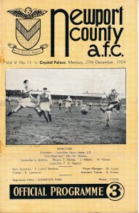 Newport County v Crystal Palace 1954/1955 - Football Programme for sale on Ebay