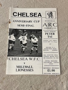 1990s Women's Anniversary Cup Semi Final football programme Chelsea v Millwall for sale on Ebay