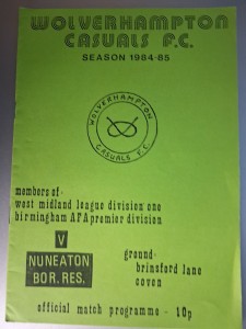 Wolverhampton Casuals v Nuneaton Borough Reserves 18th August 1984 for sale on Ebay