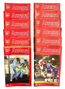 12 x Arsenal Home Programmes - Season 2007-08 - All listed and pictured for sale on Ebay