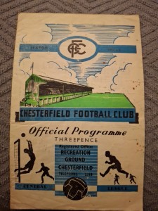 Chesterfield Reserves v Aston Villa Res programme.  13/3/1954 for sale on Ebay
