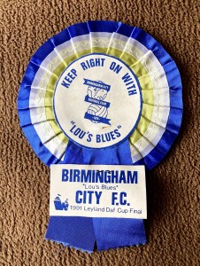 1991 BIRMINGHAM CITY Leyland Daf Final SOUVENIR ROSETTE NEW mint FREE POSTAGE for sale on Ebay