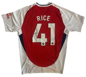 DECLAN RICE Hand Signed 24/25 Arsenal HOME Large Football Shirt RARE Proof/COA for sale on Ebay