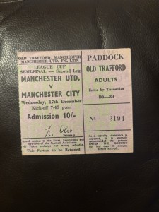 Manchester United v Man City 69/0 League Cup semifinal Ticket Stub for sale on Ebay