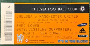 2008 Chelsea V Manchester United Football Match Ticket Stub Premier League Away for sale on Ebay