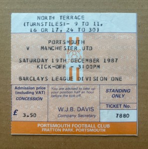 PORTSMOUTH v MANCHESTER UNITED 1987 Rare FOOTBALL TICKET Man Utd Memorabilia for sale on Ebay