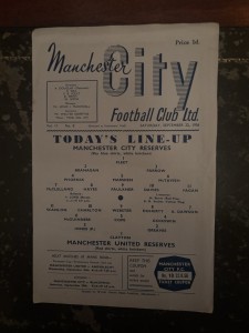 Man City Reserves v Manchester United Reserves 56/7 Single Sheet Programme for sale on Ebay