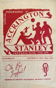 Accrington Stanley v Gateshead Div 3 (N) 1949/50 for sale on Ebay