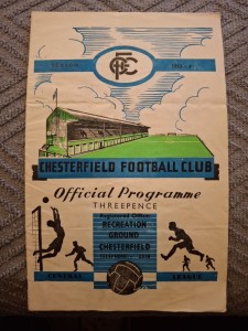 Chesterfield Reserves v Preston Res programme.  24/8/1953 for sale on Ebay