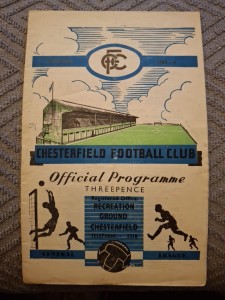 Chesterfield Reserves v Bury Res programme.  10/4/1954 for sale on Ebay